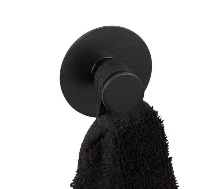 Hook, Self-adhesive, Round, CELANO, Ø 5 x 3,3 cm, Black