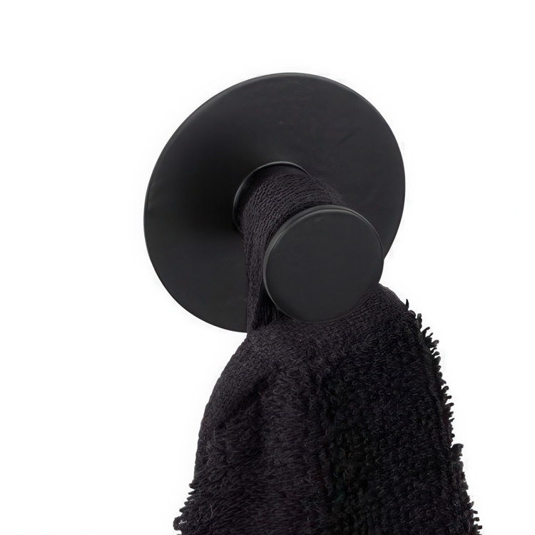 Hook, Self-adhesive, Round, CELANO, Ø 5 x 3,3 cm, Black