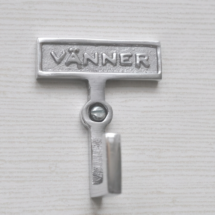 Hook with sign, VÄNNER, H 7 cmExmez, Aluminium