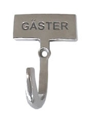 Hook with sign, GÄSTER, Exmez, Sand-cast aluminum