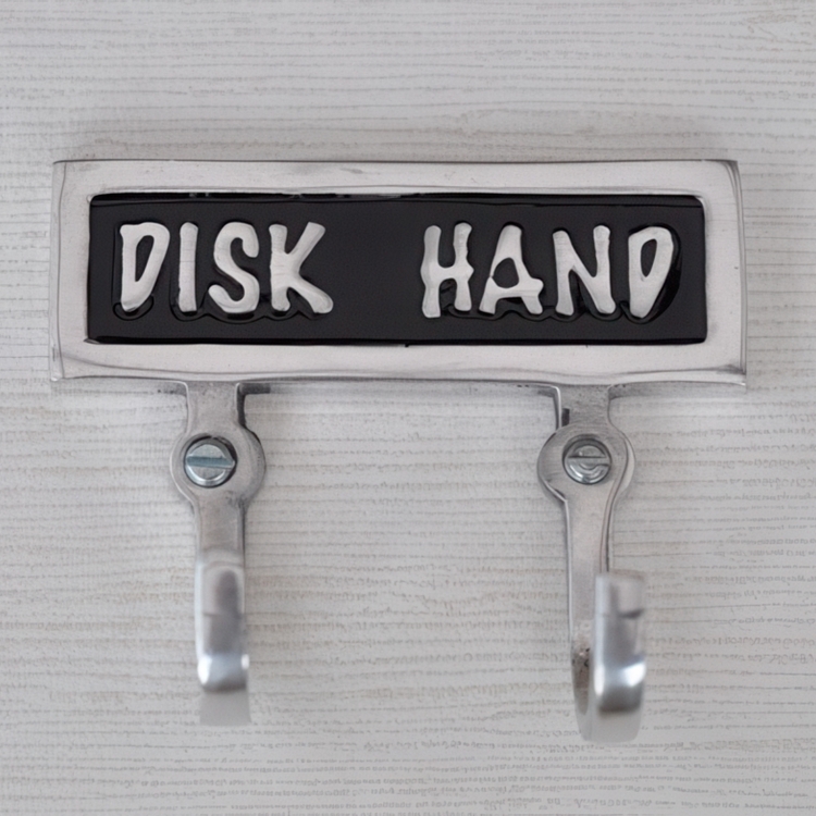 Double hook, DISK & HAND, Exmez, Black / aluminum