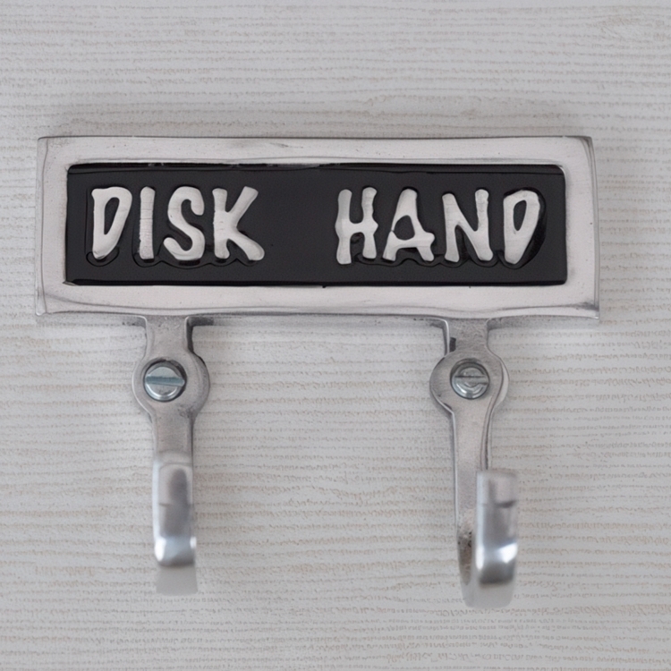 Double hook, DISK & HAND, Exmez, Black / aluminum