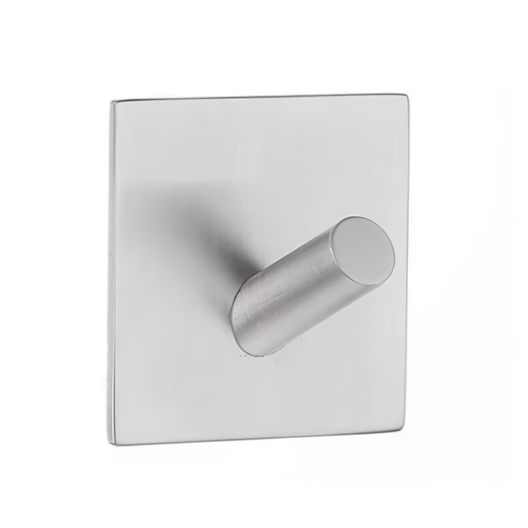 Hook, Self-adhesive, Square, BESLAGSBODEN, 4,5 x H 4,5 cm, Brushed stainless steel