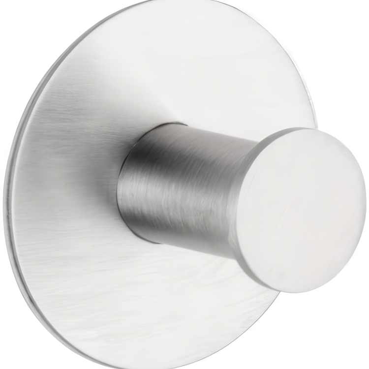 Hook, Self-adhesive, Round, CELANO, Ø 5 x 3,3 cm, Matt Stainless steel