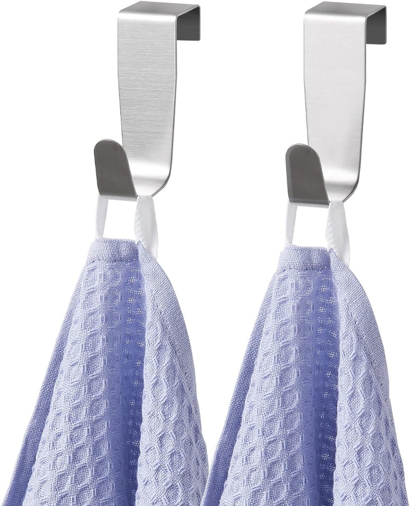 Hooks over cabinet door, Set of 2, Brushed stainless steel, SIMPLY SMART, Silver