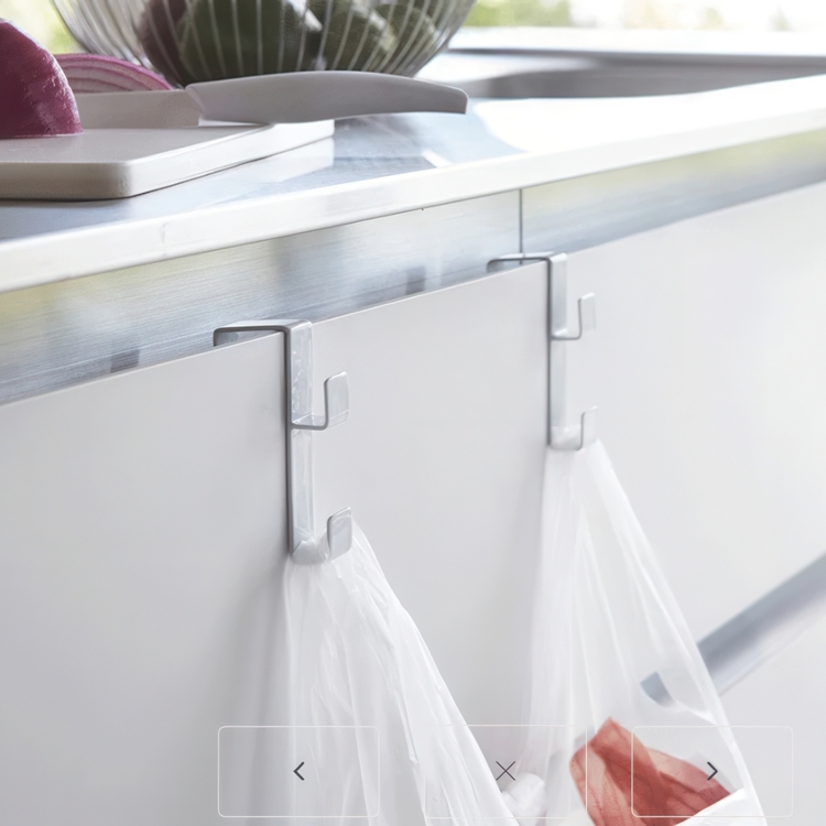 Hooks for cabinet /kitchen door, Set of 2, TOWER, Yamazaki, White