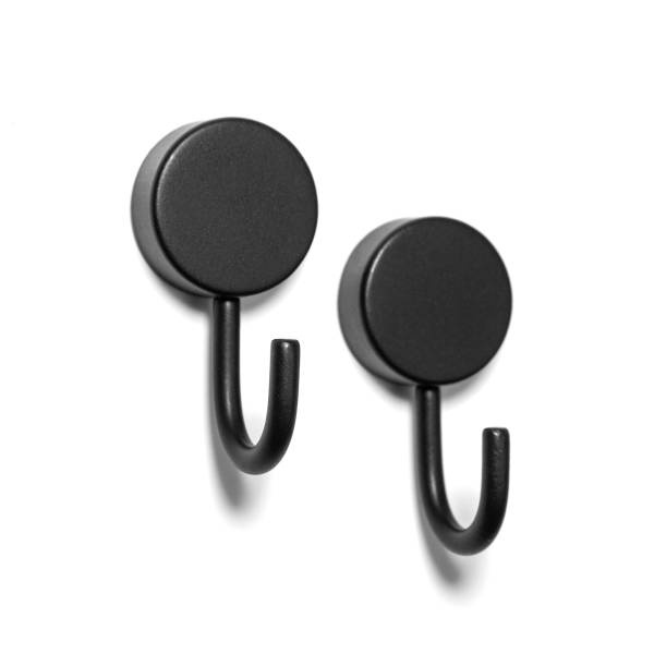 Hooks Magnetic, Set of 2, PORTA, Ø 2,5 x H 5 cm, Black