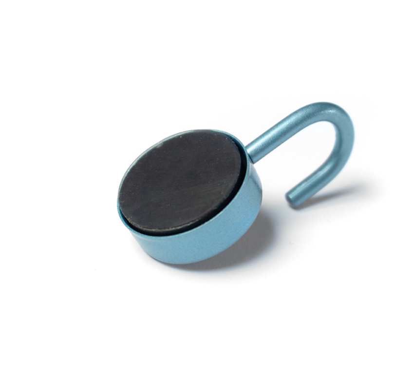 Hooks Magnetic, Set of 2, PORTA, Ø 2,5 x H 5 cm, Silver blue