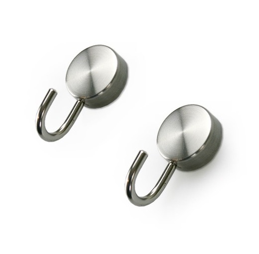 Hooks Magnetic, Set of 2, PORTA, Ø 2,5 x H 5 cm, Silver