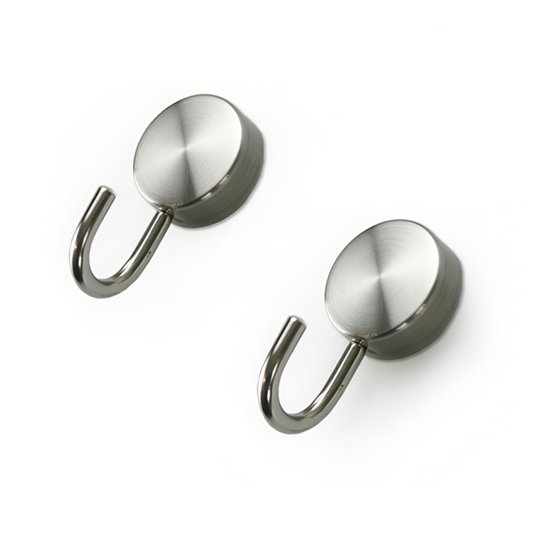 Hooks Magnetic, Set of 2, PORTA, Ø 2,5 x H 5 cm, Silver