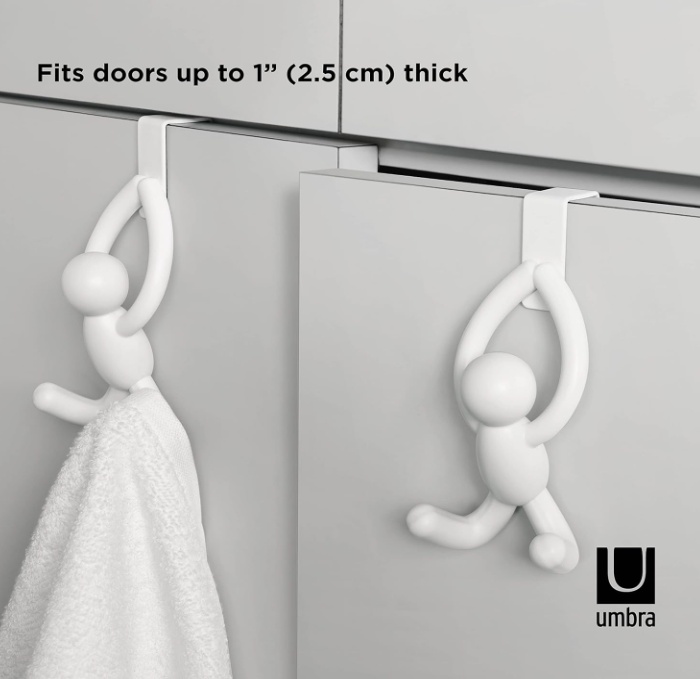 Hooks, over cabinet door, set of 2, BUDDY, Umbra, White