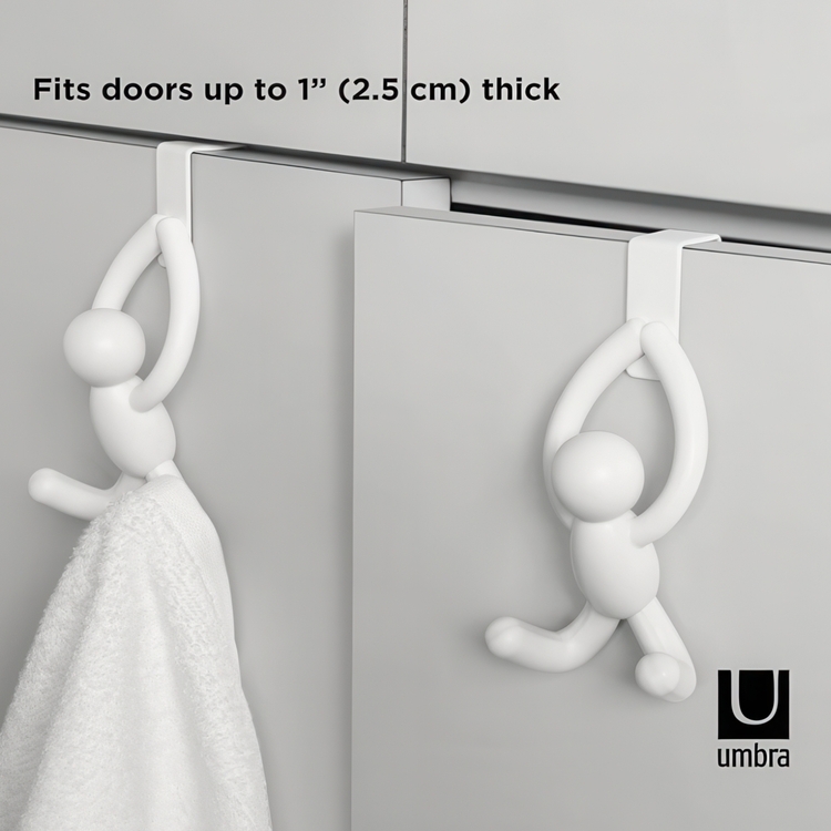 Hooks, over cabinet door, set of 2, BUDDY, Umbra, White