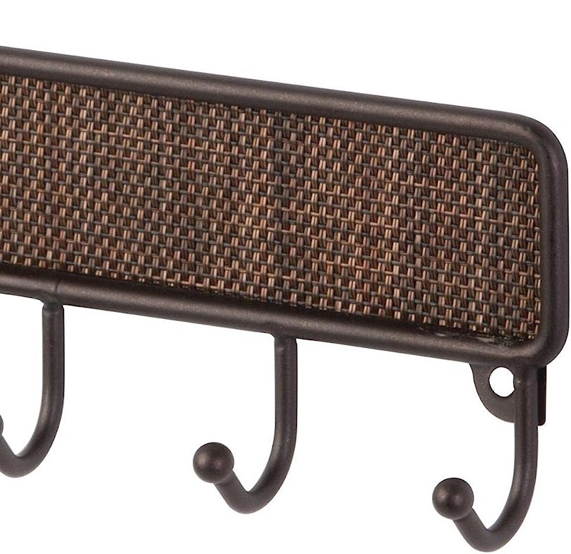 Key Rack with 5 hooks, TWILLO BRONZE, 20,5 x 3 x H 7 cm, Brown