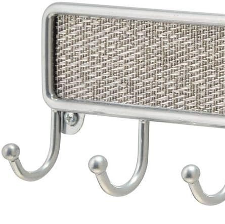 Key Rack with 5 hooks, TWILLO METALLICO, 20,5 x 3 x H 7 cm, Silver