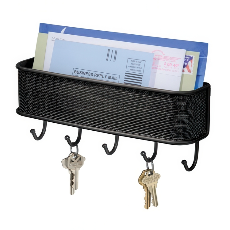 Poststand & hooklist, TWILLO WALL LETTER RACK, Black