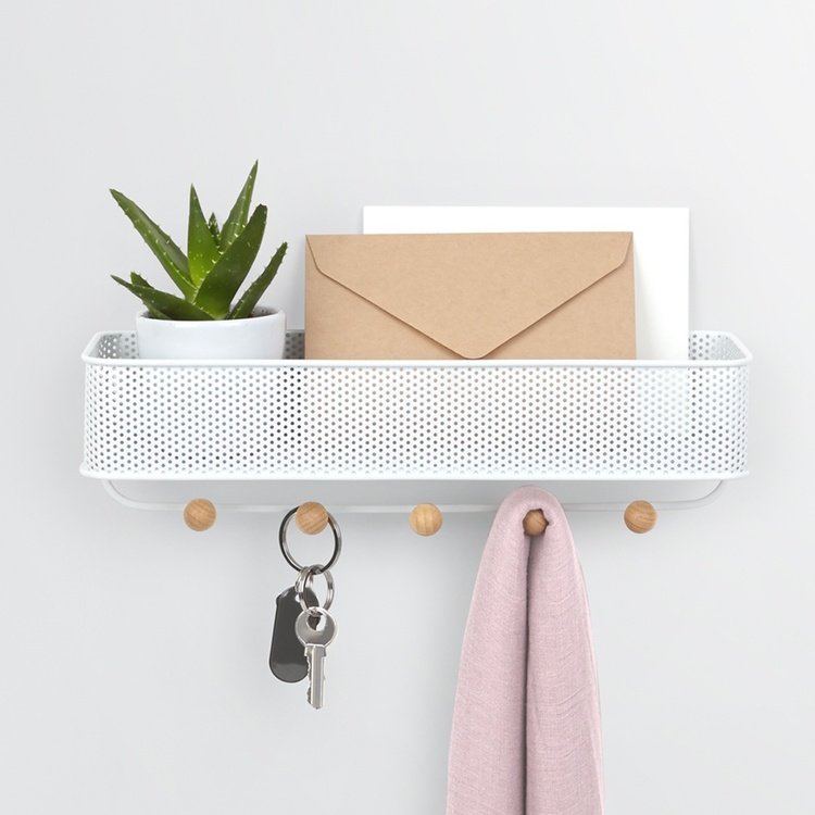 Hooks with shelf, ESTIQUE, Umbra, 32 x 9 x H 9 cm