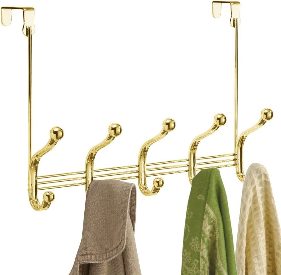 Hanger over the door - 5 hooks, YORK LYRA, Gold