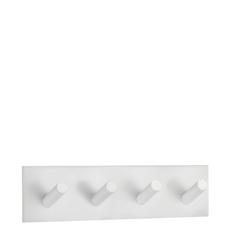 Four hook, Self-adhesive, BESLAGSBODEN, 18 x H 4,5 cm, White