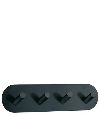 Four hook, Self-adhesive, BESLAGSBODEN, 19,2 x H 4,8 cm, Black