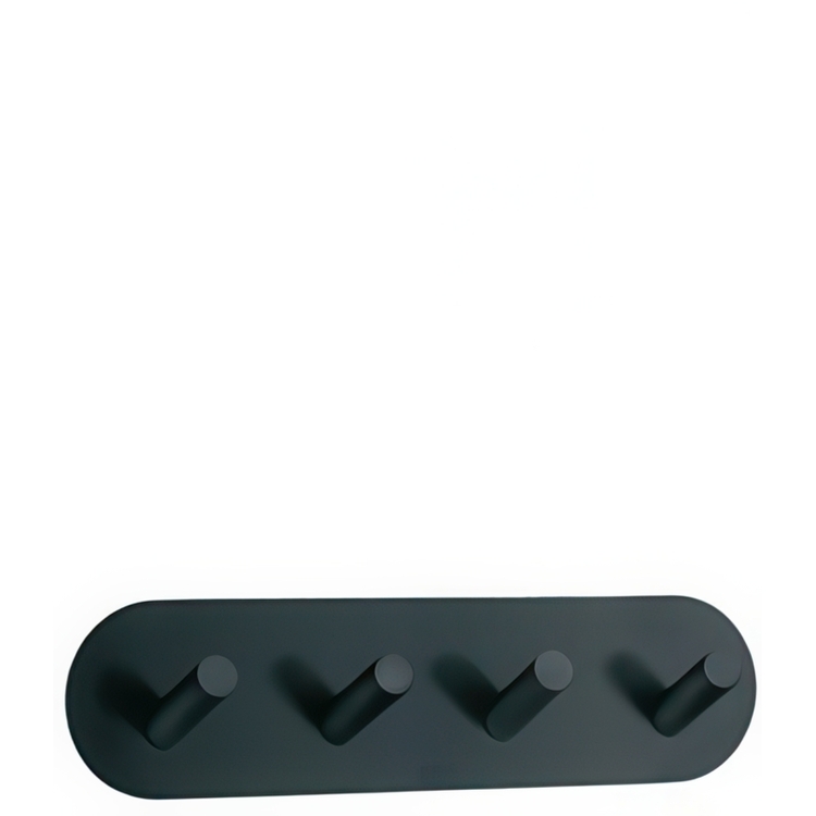 Four hook, Self-adhesive, BESLAGSBODEN, 19,2 x H 4,8 cm, Black