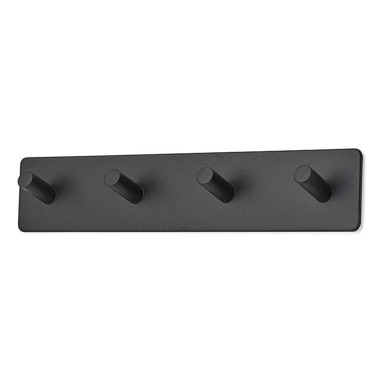 Hook strip, 4 hooks, Self-adhesive, Angular, HABO EDGE, 26 x H 5 cm