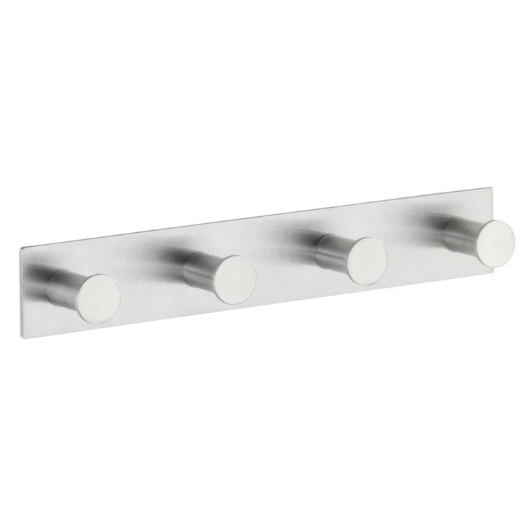 Hook Strip, Four hook, Self-adhesive, Metal, CELANO QUADRO, Silver