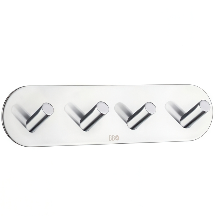 Four hook, Self-adhesive, Round, BESLAGSBODEN, 19 x H 4,8 cm, Chrome