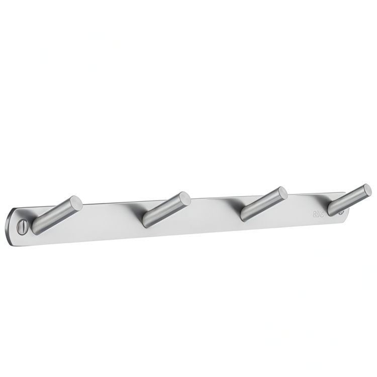 Rack, Four hook, BESLAGSBODEN, 31 x H 2 cm, Brushed stainless steel
