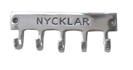 Hook strip, NYCKLAR, 12 x 3 x H 4 cm, Exmez, Sand-cast aluminum