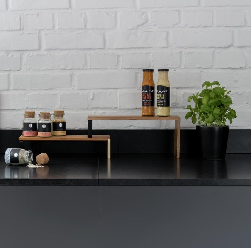 Shelf, 2 parts, ACACIA VALI SHELF, Brown / Black