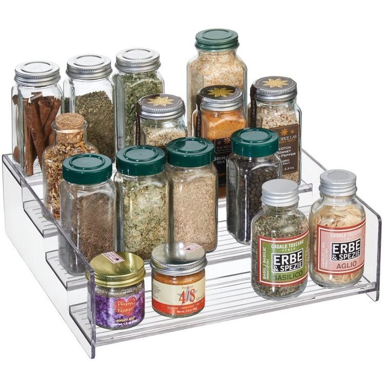 Spice Rack, 4-Tiered, STADIUM SHELF, 27,3 x 28 x H 9 cm, Clear