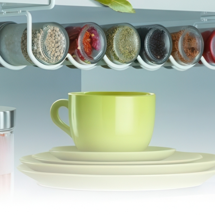 Spice Rack, 6 Slots, Under Shelf, COLGADOR ESPECIERO, Vit