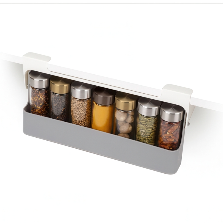 Spice Rack, Under Shelf, CUPBOARD STORE, 2 x 13,5 x H 9,3 cm, Joseph Joseph, Grey