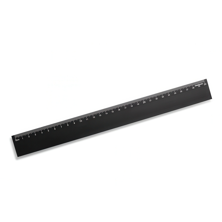 Ruler, Aluminium, 30 cm, DESKSTORE SIZE, Black