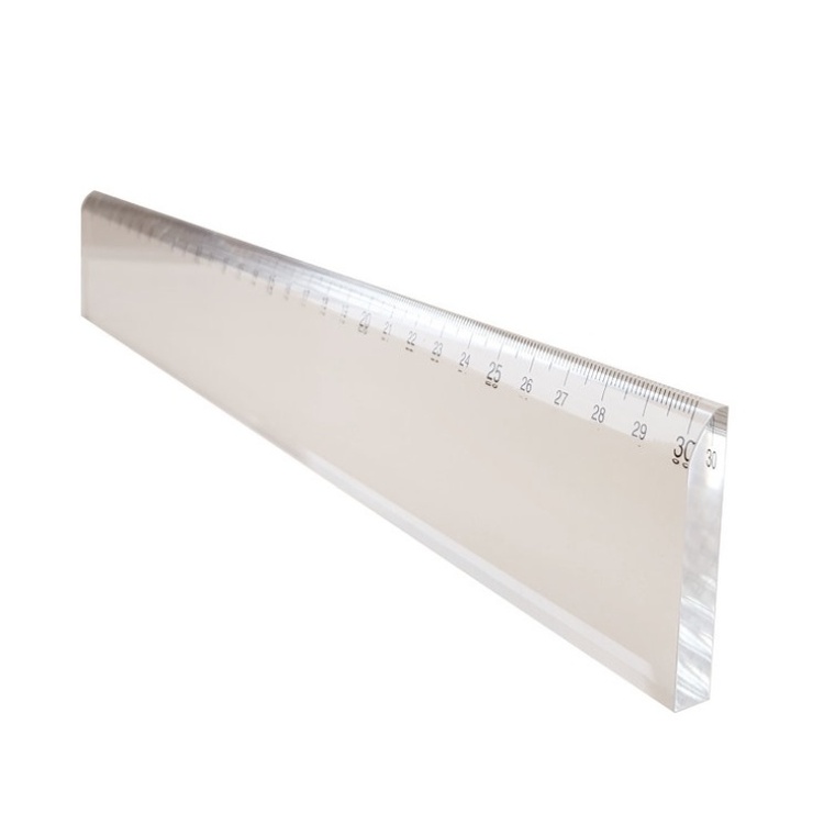 Ruler, Strong Acrylic, CRISTAL CLEAR, 30 cm, Clear