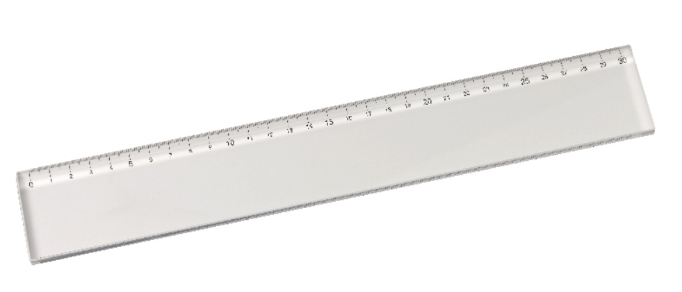 Ruler, Strong Acrylic, CRISTAL CLEAR, 30 cm, Clear