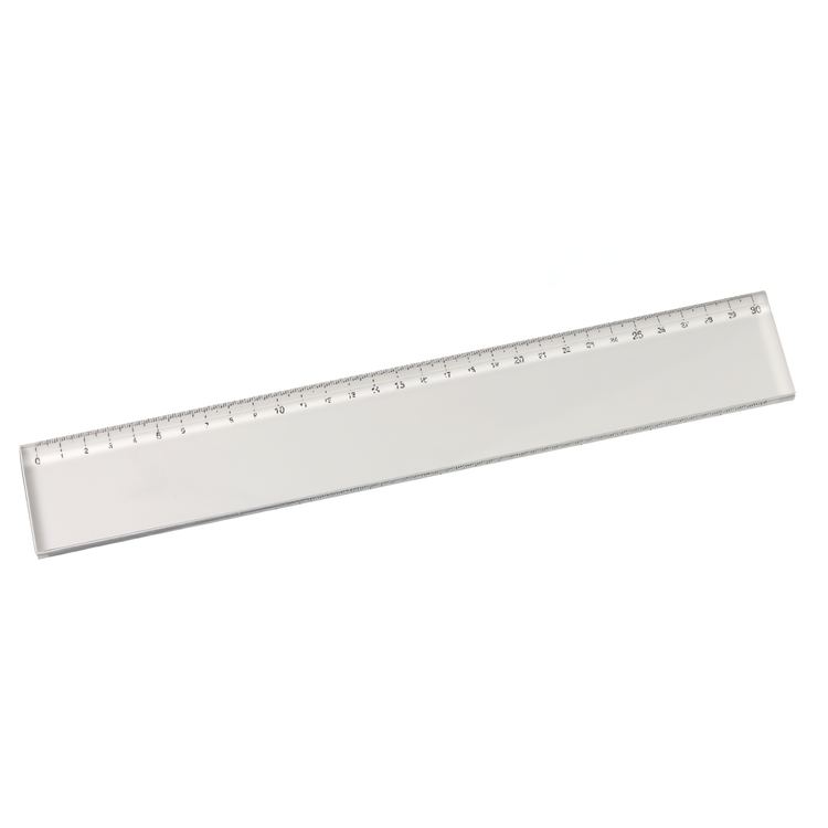 Ruler, Strong Acrylic, CRISTAL CLEAR, 30 cm, Clear