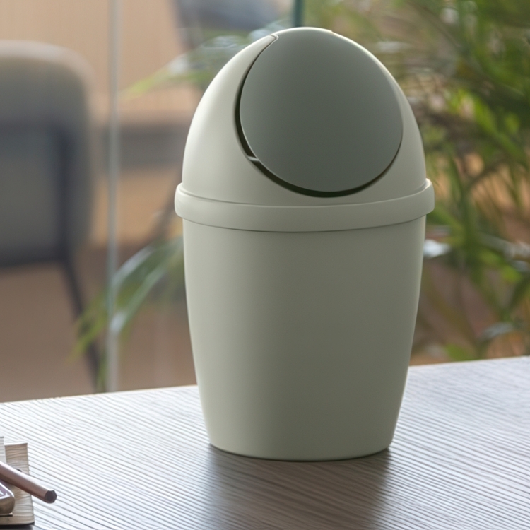 Small Trash can with Swing lid, TIGLIO TABLE BIN, Ø 14 x H 22 cm