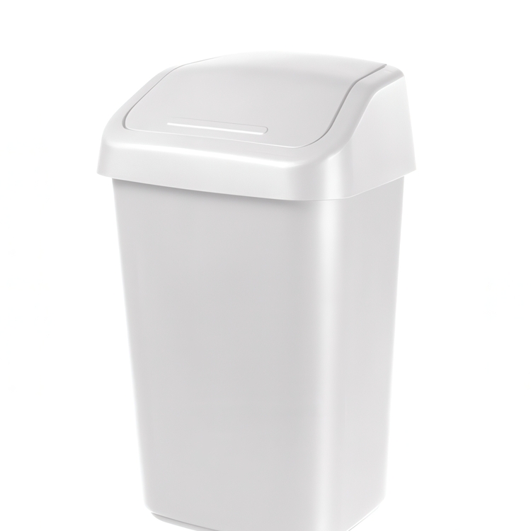 Trashcan with rocker lid, ORTHEX 10 L, Vit