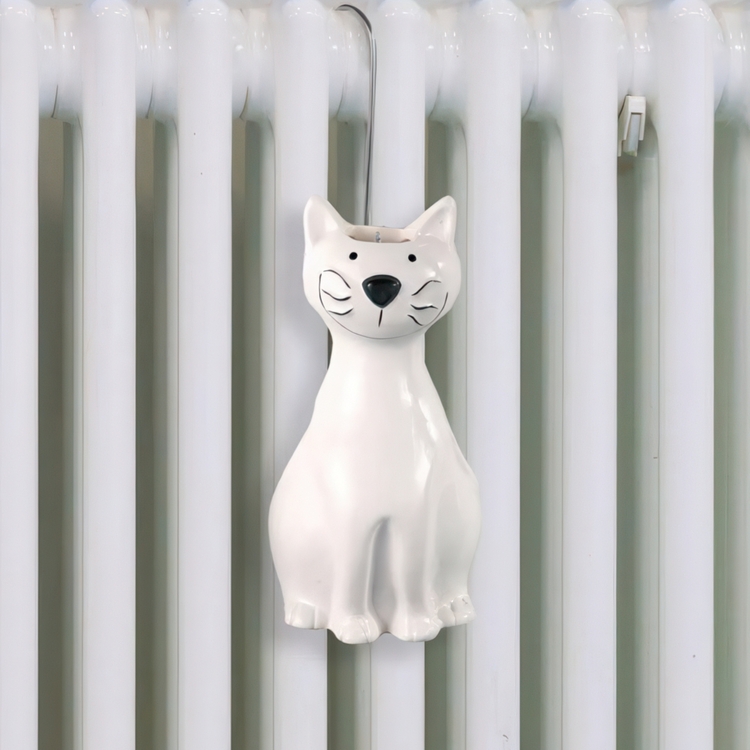 Hanging humidifier, Ceramic, Set of 2, NICE WHITE CATS, White