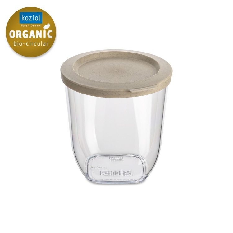 Transparent container, Airtight, 1 L, KOIZOL CONNECT ORGANIC DRY STORAGE SMALL, Clear / Beige