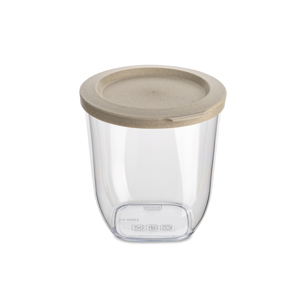 Transparent container, Airtight, 1 L, KOIZOL CONNECT ORGANIC DRY STORAGE SMALL, Clear / Beige