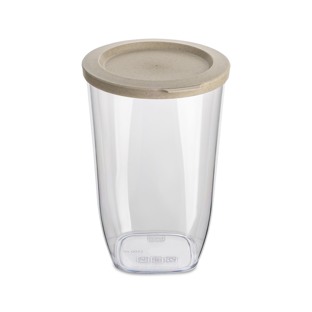 Transparent container, Airtight, 1,5 L, KOIZOL CONNECT ORGANIC DRY STORAGE MEDIUM, Clear / Beige