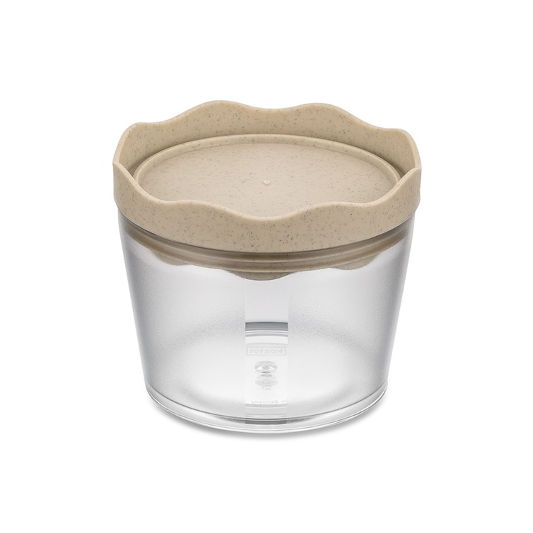 Transparent container, Airtight, 300 ml, KOIZOL PRINCE ORGANIC SMALL, Clear / Beige