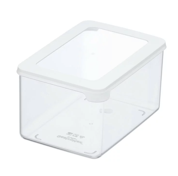 Transparent container, Deep, Airtight, 1,65 L, VISION 18 x 12,5 x H 10 cm, Clear / White