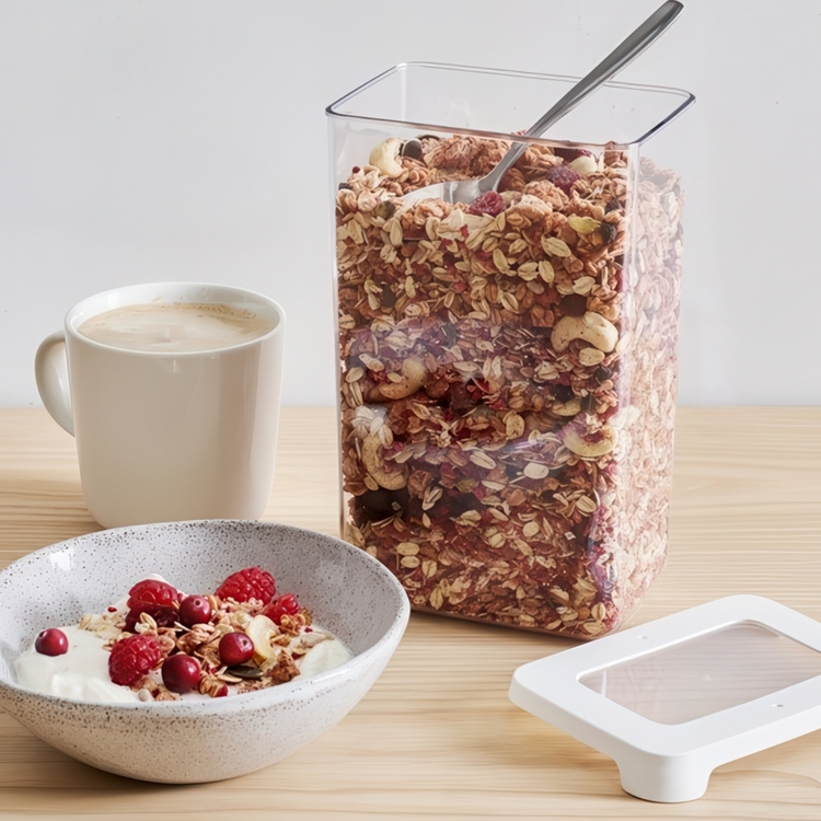 Transparent container, Airtight, 1,6 L, VISION, Clear / White