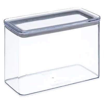Airtight container, Rectangular, 2 L, ESKE MEDIUM, 20,4 x 10,4 x H 13,6 cm, Clear / White
