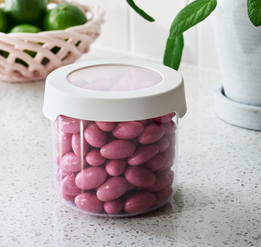 Transparent container, Airtight, Round, 0,75 L, VISION, Ø 11,5 x H 10 cm, Clear / White