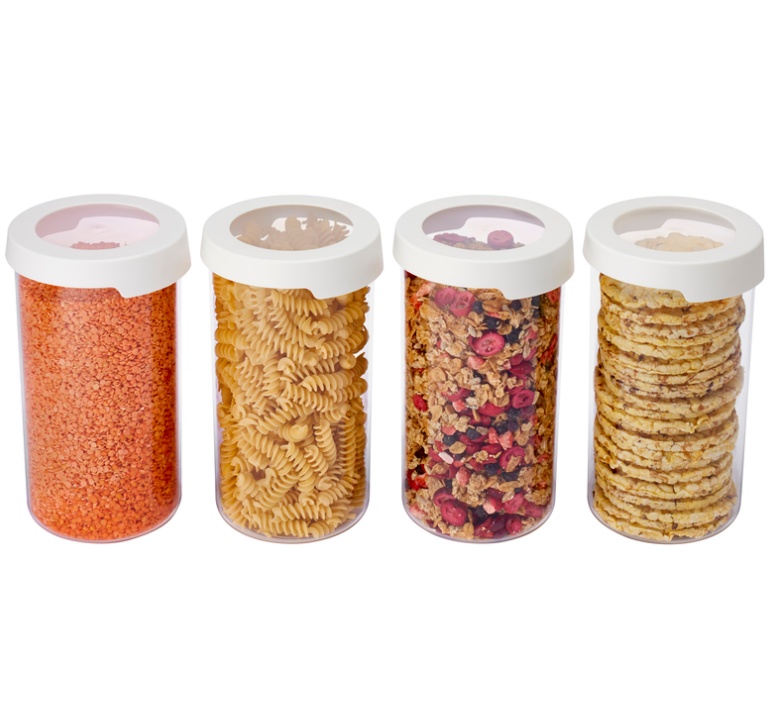 Transparent container, Airtight, Round, 1,45, VISION, Ø 11,5 x H 20 cm, Clear / White