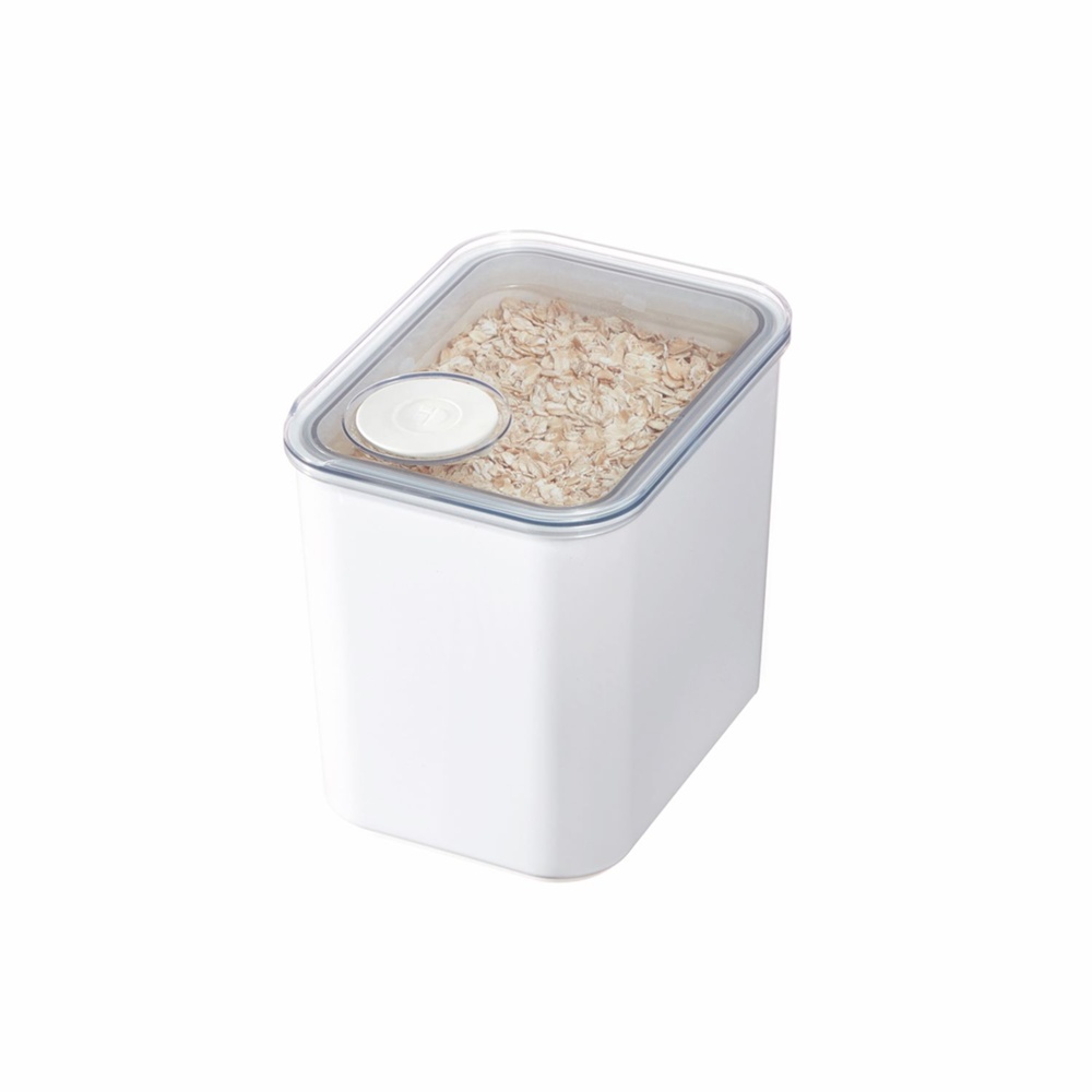 Airtight Container, iD POUR LID MEDIUM CANISTER, 12 x 16,5 x H 22,5 cm, White / Transparent